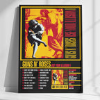 Guns N' Roses - Use Your Illusion I Tracklist Poster Framed Wall Art Mockup