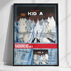 Radiohead - Kid A Tracklist Poster Framed Wall Art Mockup