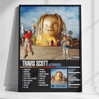 travis scott - astroworld Tracklist Poster Framed Wall Art Mockup⁠