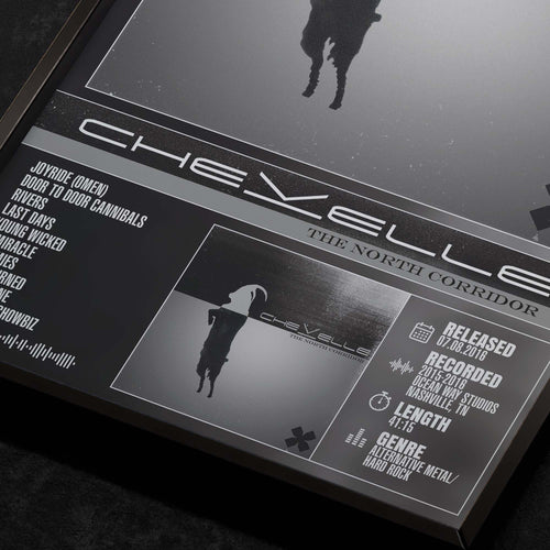 Chevelle The North Corridor Close up detail of poster typography and track list 