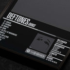 Deftones Ohms Close up detail of poster typography and track list 