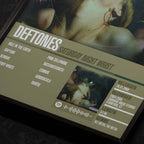 deftones saturday night wrist Close up detail of poster typography and track list 