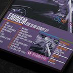 Eminem The Slim Shady LP Close up detail of poster typography and track list 