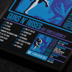 Guns N' Roses - Use Your Illusion II Close Up Detail View of Album Tracklist Typography Poster