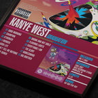 kanye west graduation Close up detail of poster typography and track list 