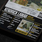 Kendrick Lamar Good Kid Maad City Close up detail of poster typography and track list 
