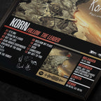 korn-follow-the-leader-Close Up Detail View of Album Tracklist Typography Poster