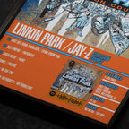 Linkin Park Jay Z Collision Course Close up detail of poster typography and track list 