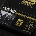 linkin park hybrid theory 20th anniversary Close up detail of poster typography and track list 