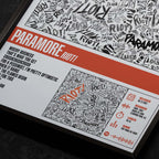 Paramore - Riot! Close Up Detail View of Album Tracklist Typography Poster