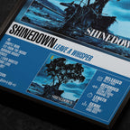 Shinedown - Leave A Whisper Close Up Detail View of Album Tracklist Typography Poster