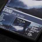 Staind - Break the Cycle Close Up Detail View of Album Tracklist Typography Poster