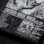 swedish house mafia until now Close up detail of poster typography and track list 