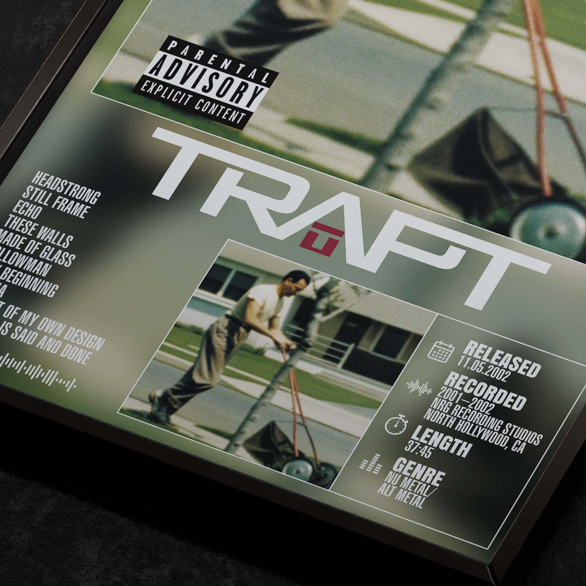 trapt-self-titled-Close Up Detail View of Album Tracklist Typography Poster