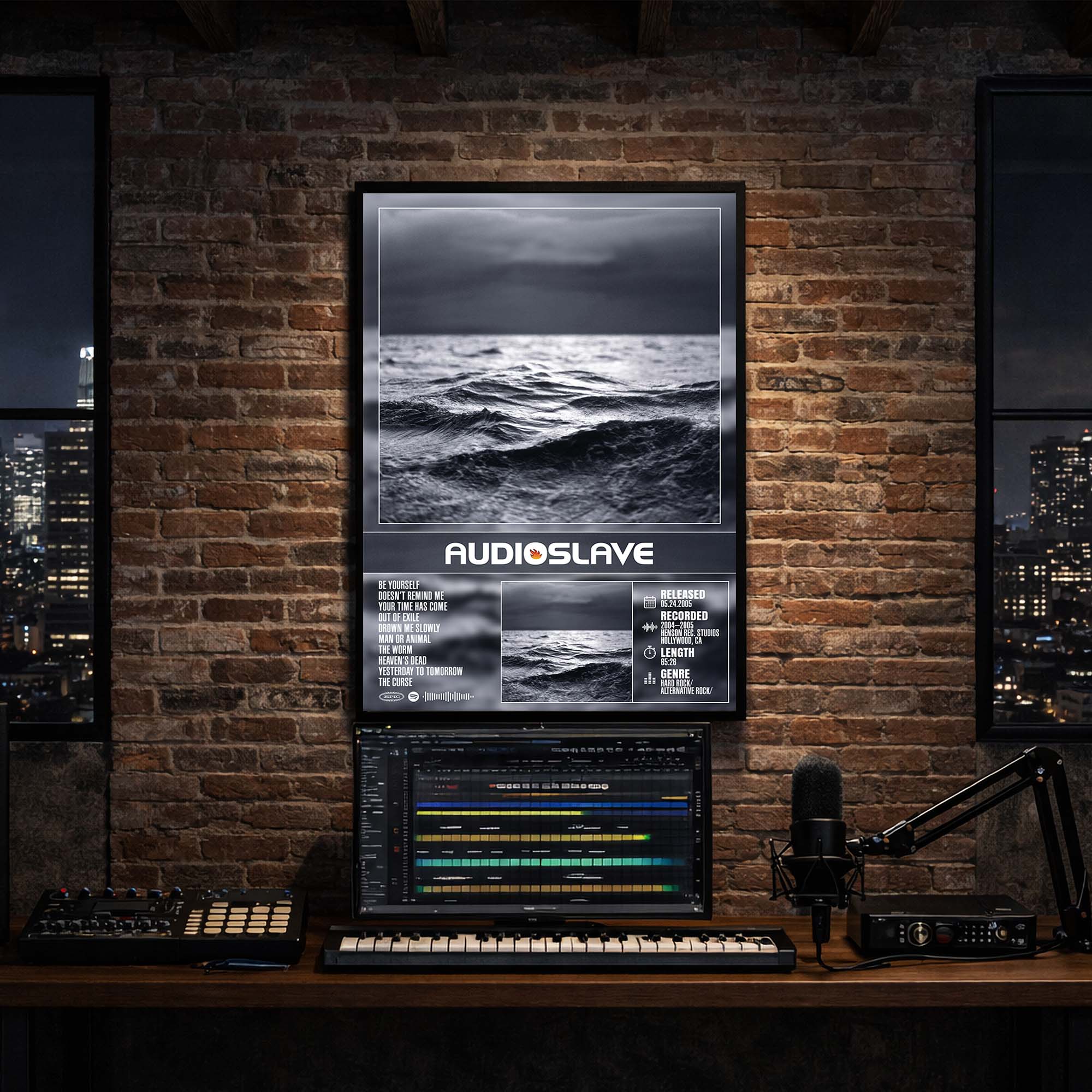 Audioslave - Out of Exile Album Poster Hanging in Music Studio Room Decor