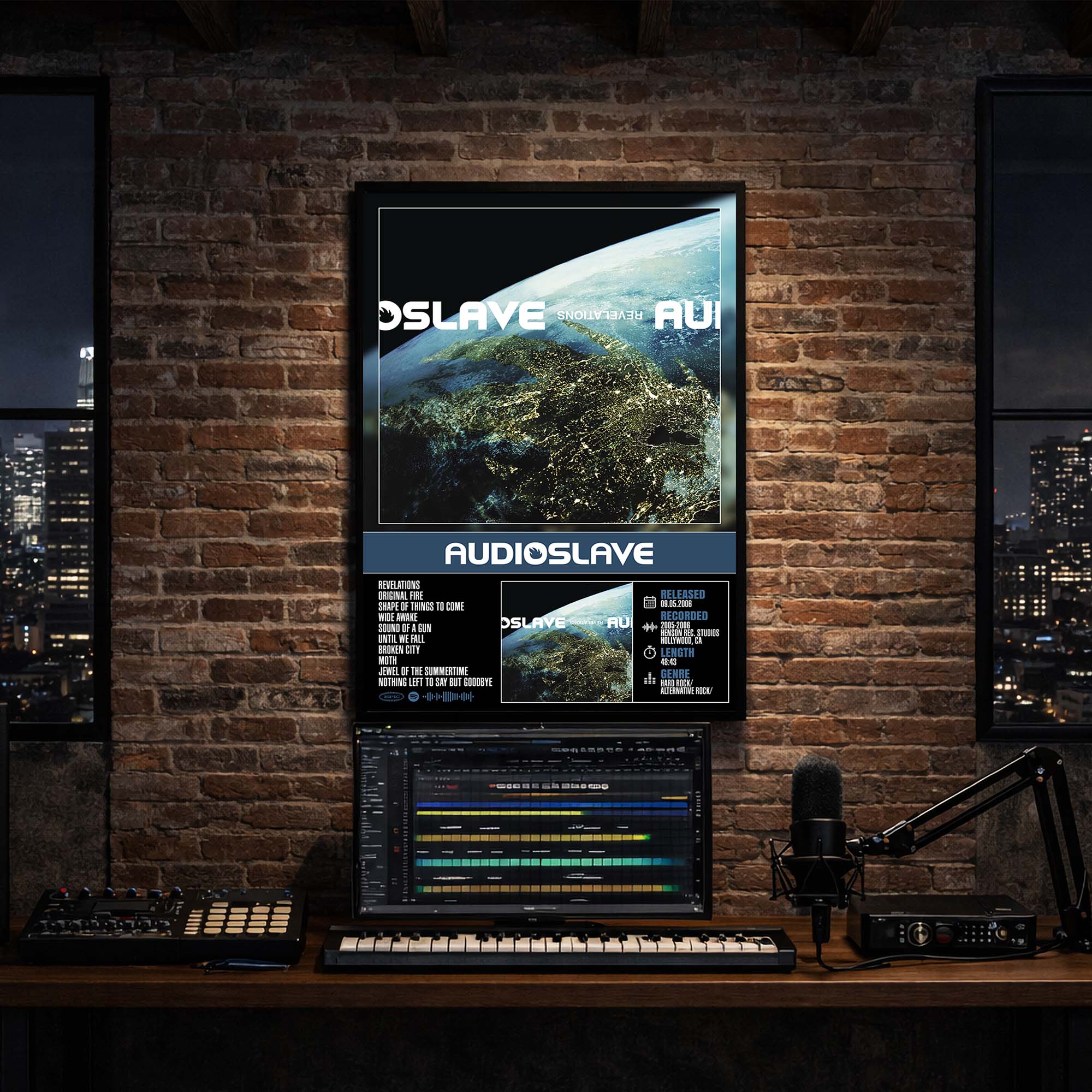 Audioslave - Revelations Album Poster Hanging in Music Studio Room Decor