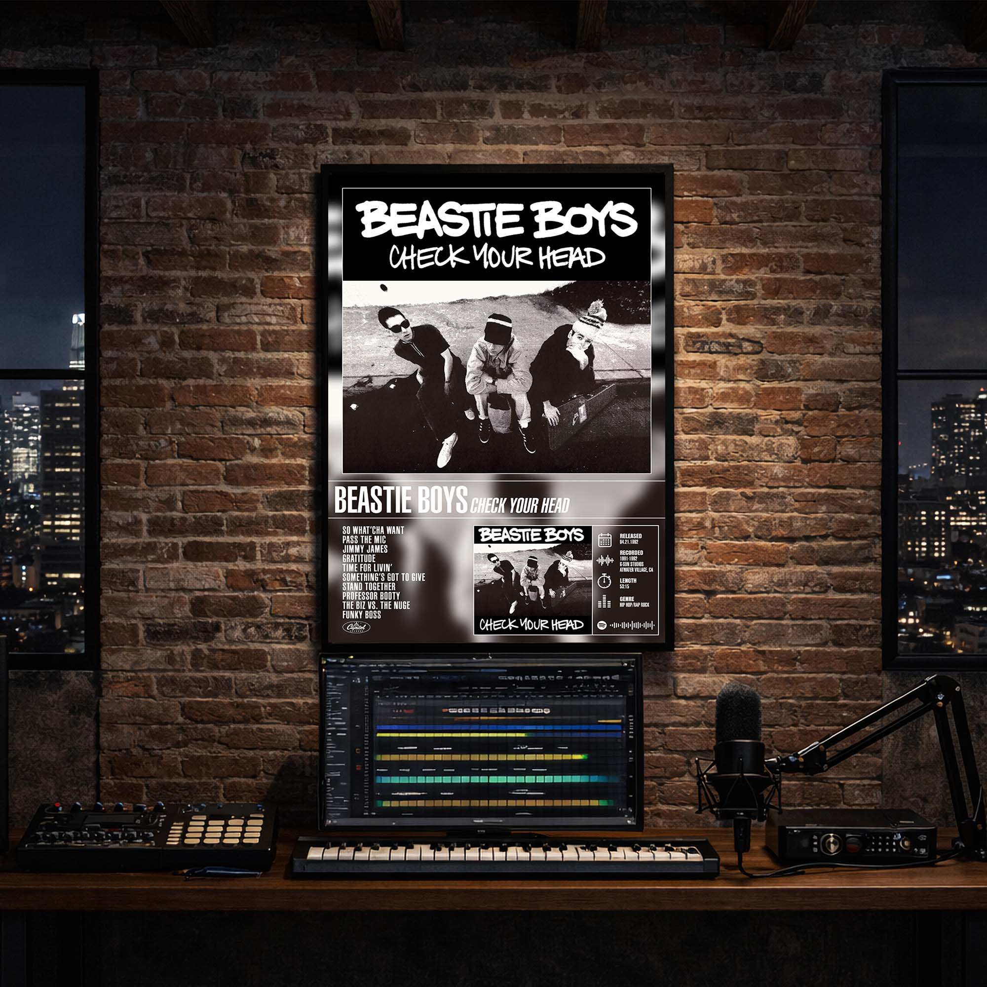 Beastie Boys - Check Your Head Album Poster Hanging in Music Studio Room Decor