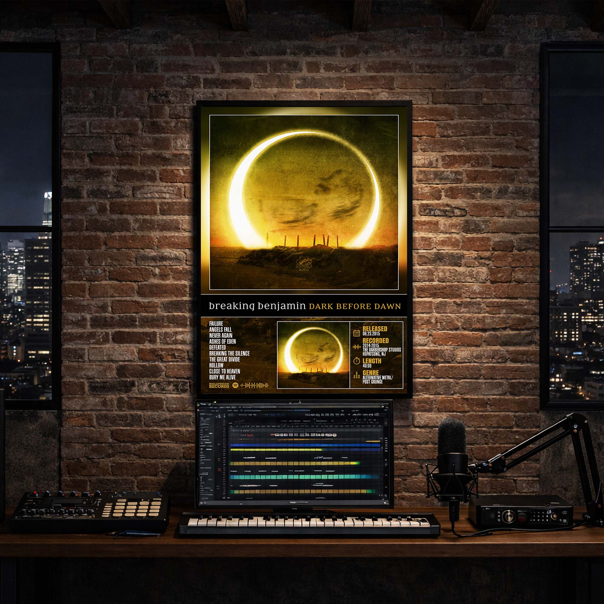Breaking Benjamin - Dark Before Dawn Album Poster Hanging in Music Studio Room Decor