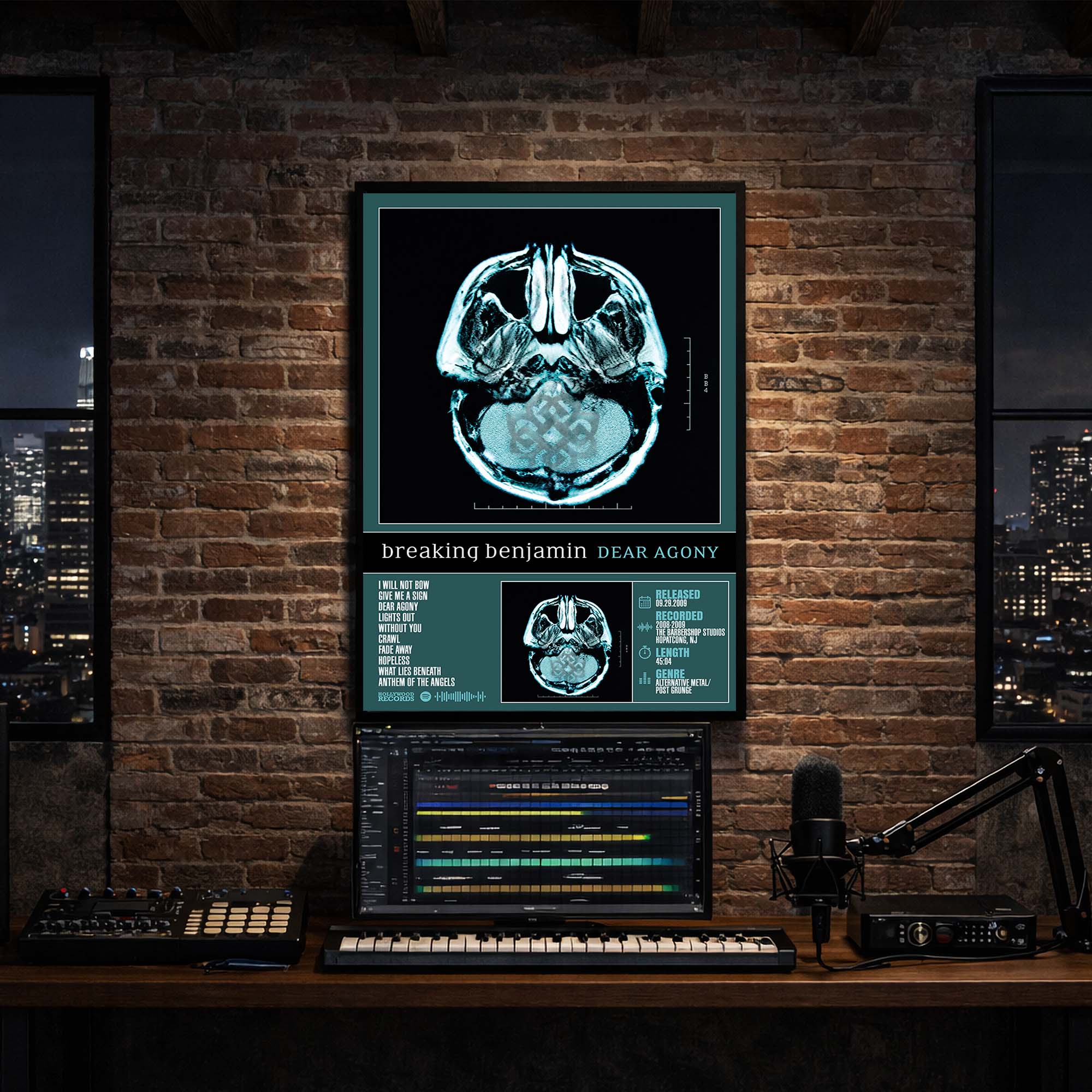 Breaking Benjamin - Dear Agony Album Poster Hanging in Music Studio Room Decor