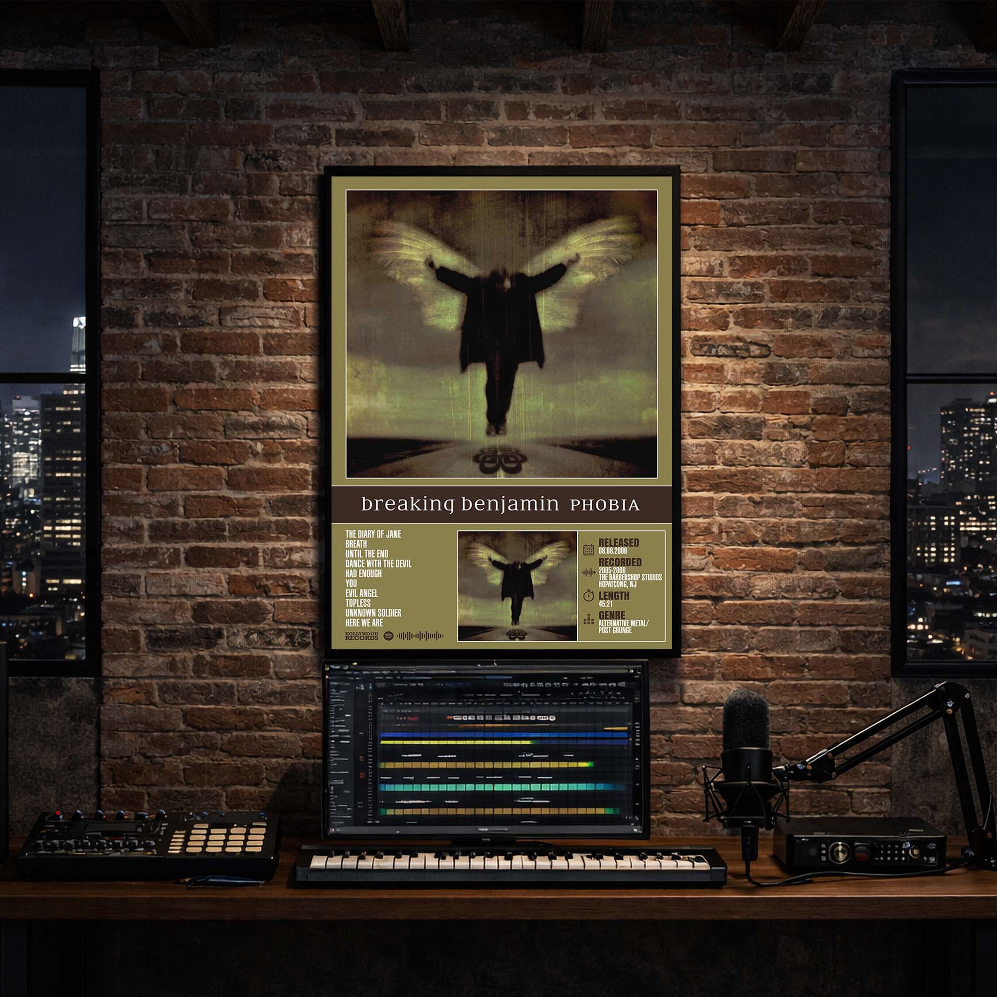 Breaking Benjamin - Phobia Album Poster Hanging in Music Studio Room Decor