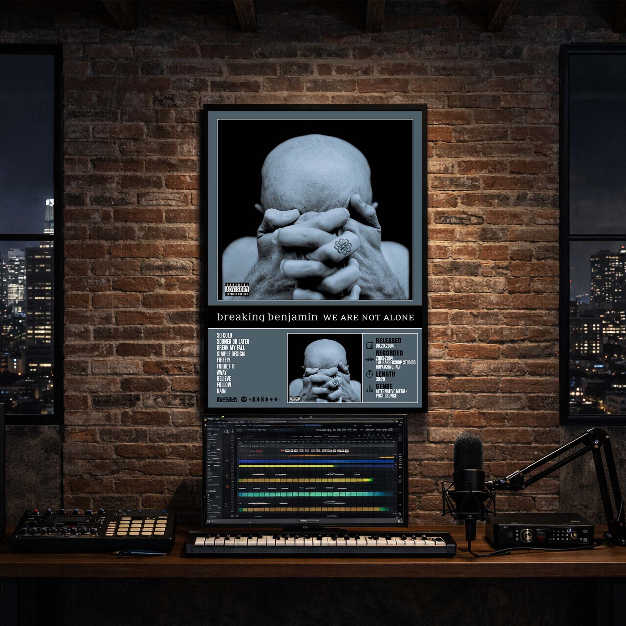 Breaking Benjamin - We Are Not Alone Album Poster Hanging in Music Studio Room Decor