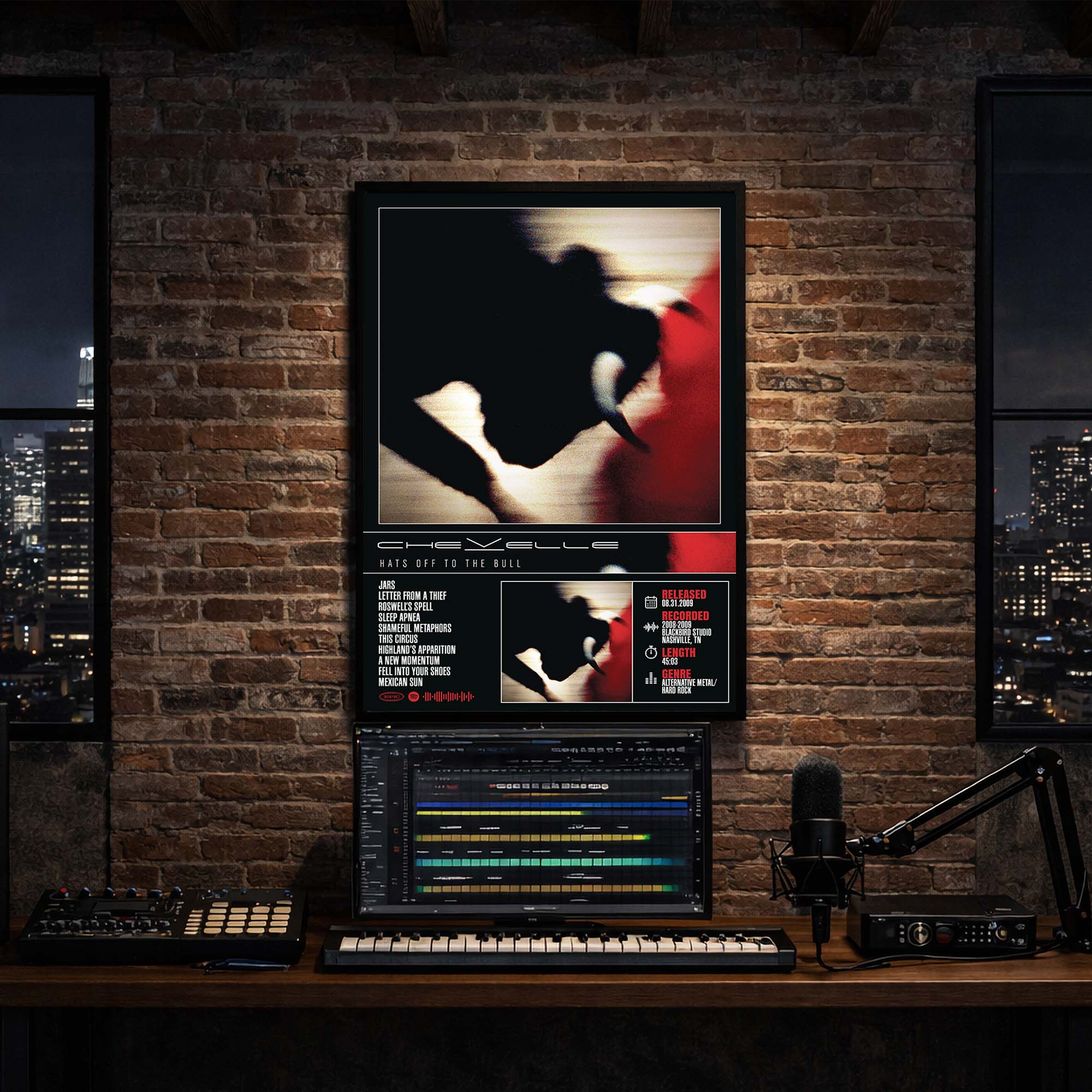 Chevelle - Hats off to the Bull Album Poster Hanging in Music Studio Room Decor