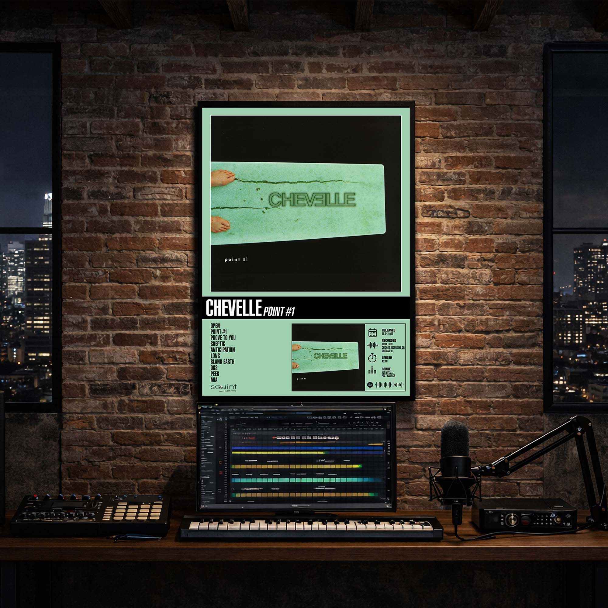 Chevelle - Point #1 Album Poster Hanging in Music Studio Room Decor