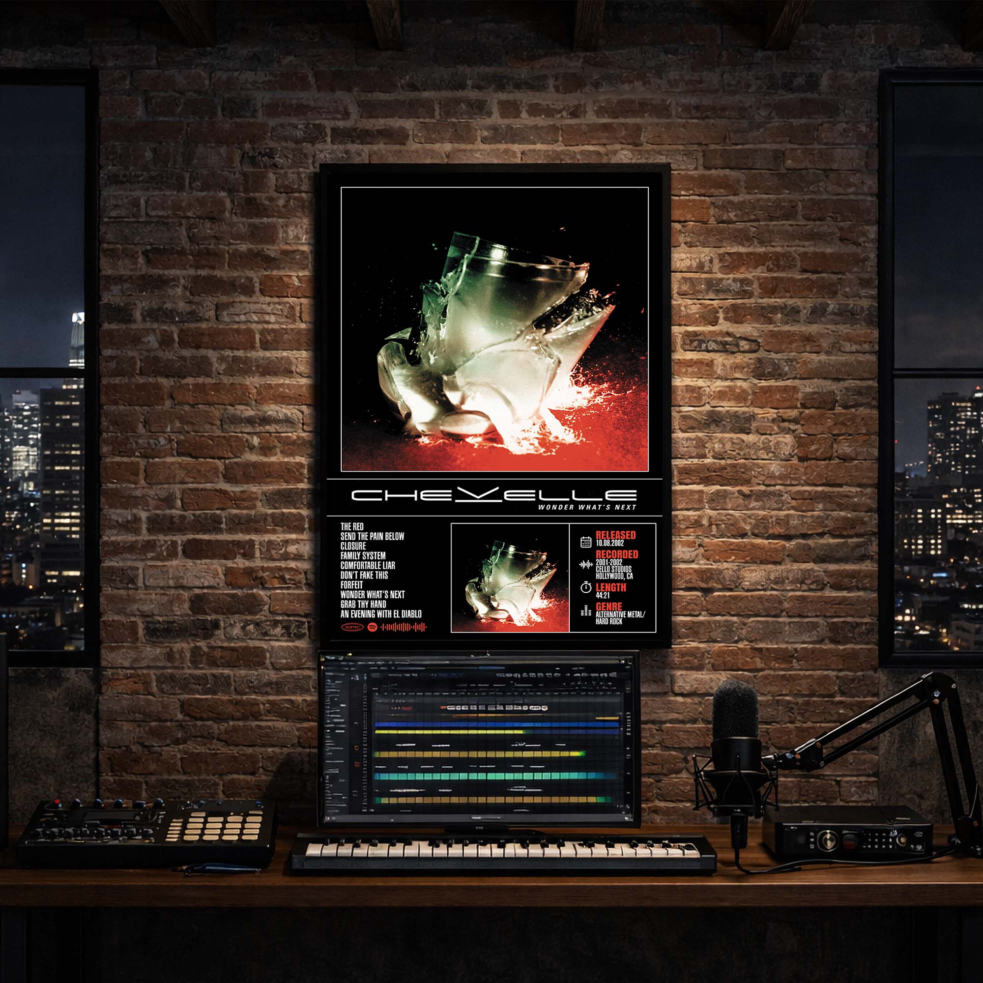 Chevelle - Wonder What's Next Album Poster Hanging in Music Studio Room Decor