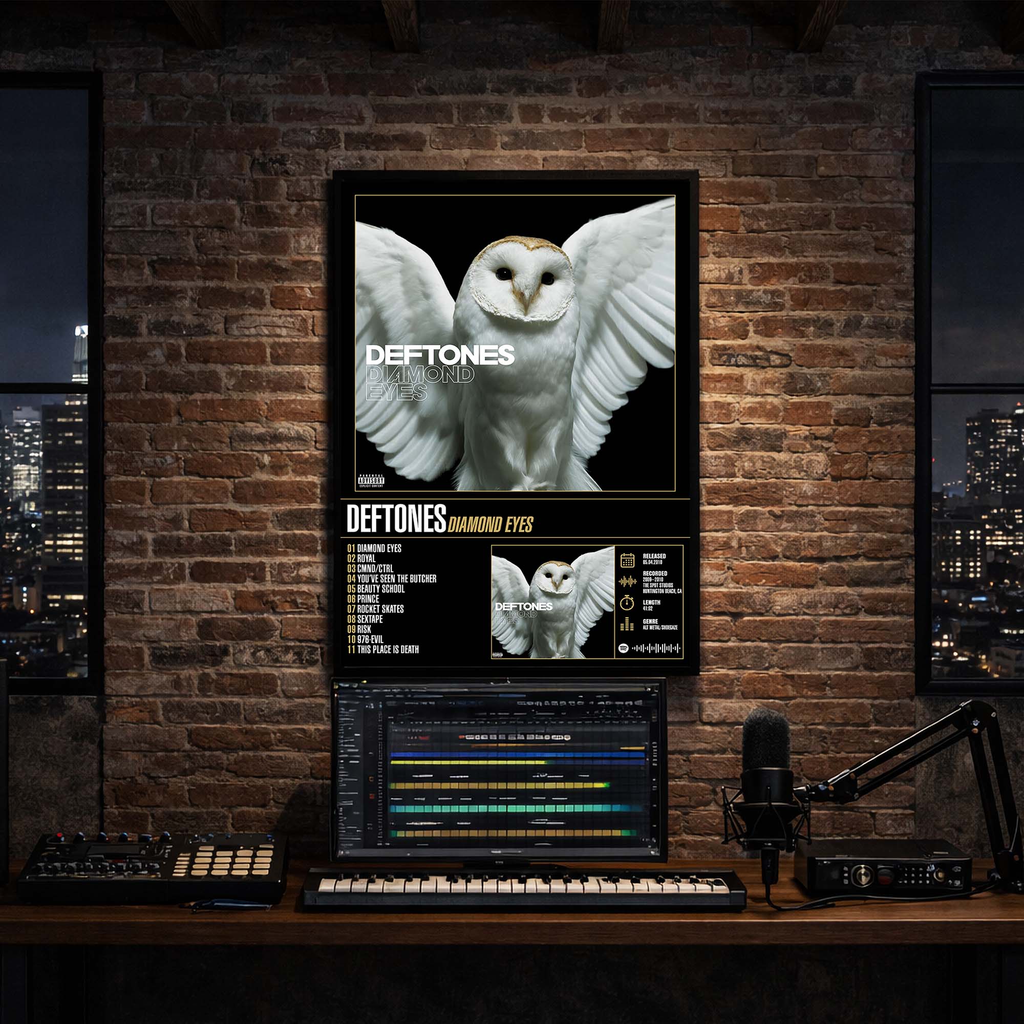 Deftones - Diamond Eyes Album Poster Hanging in Music Studio Room Decor