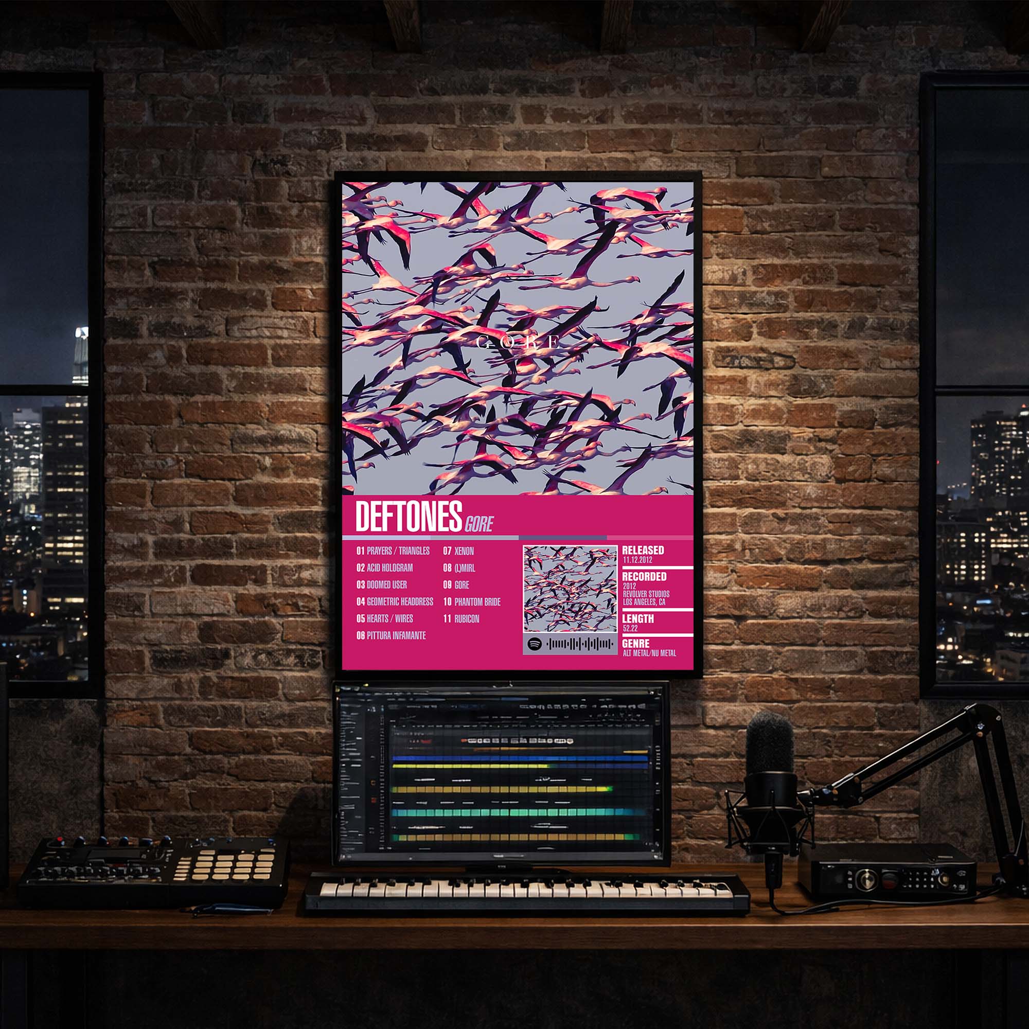 Deftones - Gore Album Poster Hanging in Music Studio Room Decor