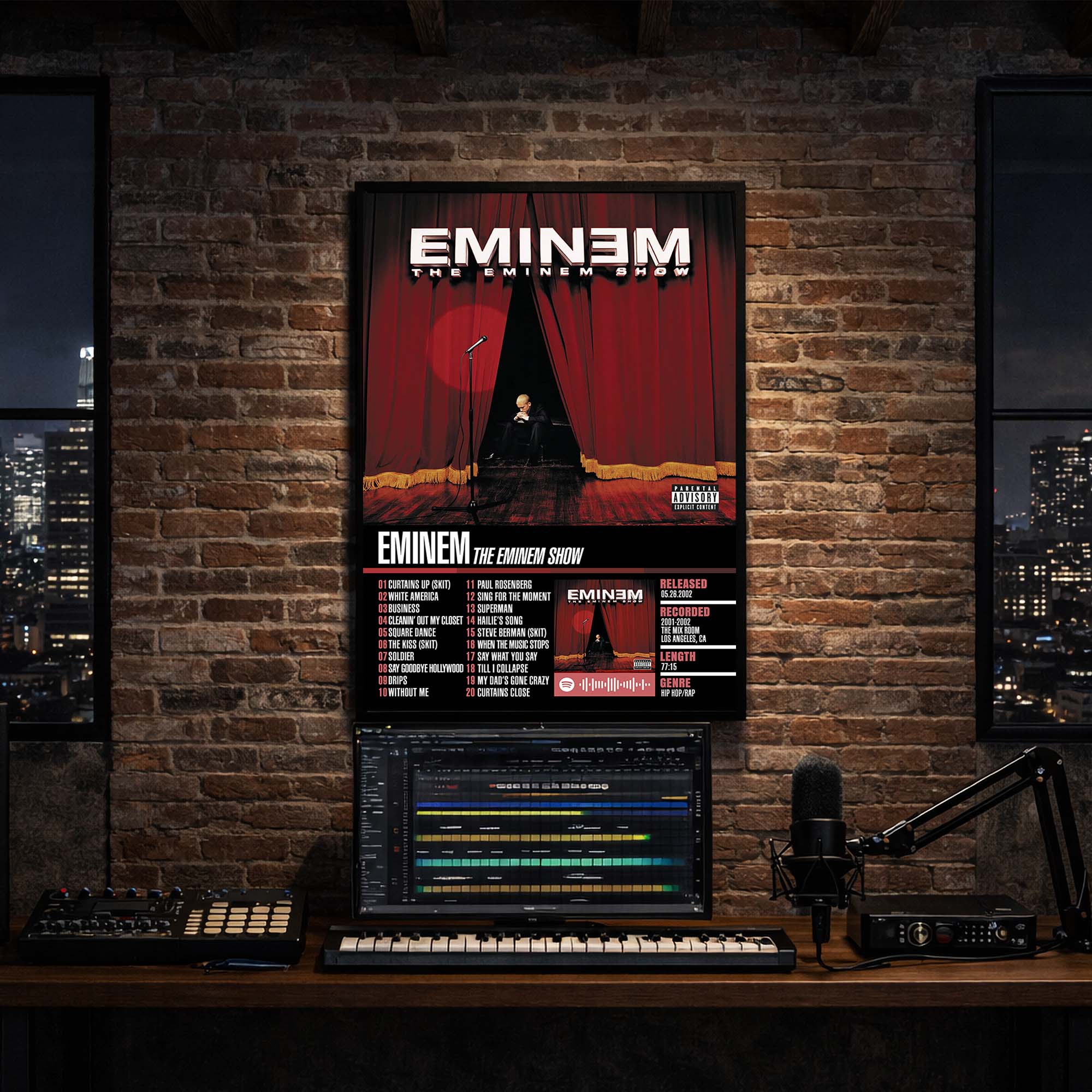 Eminem - Eminem Show Album Poster Hanging in Music Studio Room Decor
