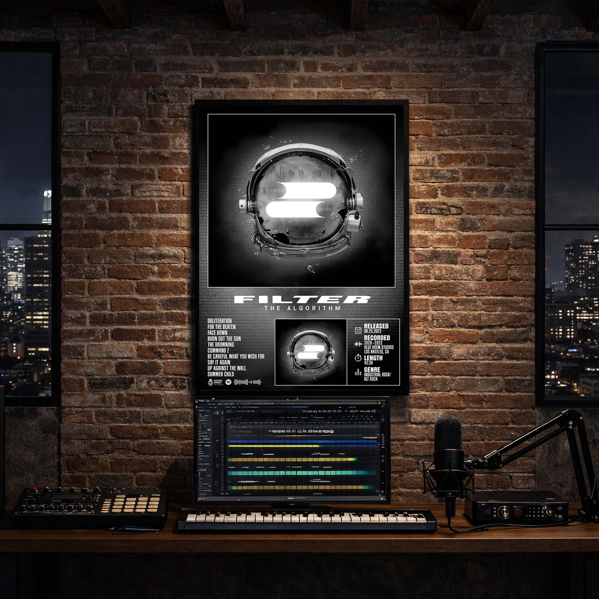 Filter - The Algorithm Album Poster Hanging in Music Studio Room Decor