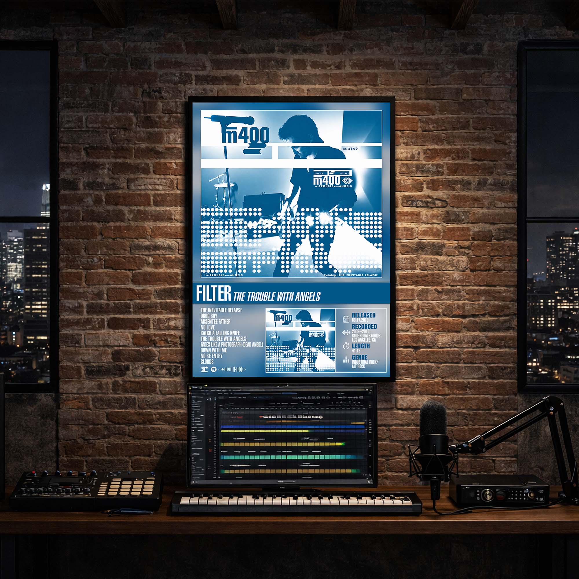 Filter - The Trouble with Angels Album Poster Hanging in Music Studio Room Decor
