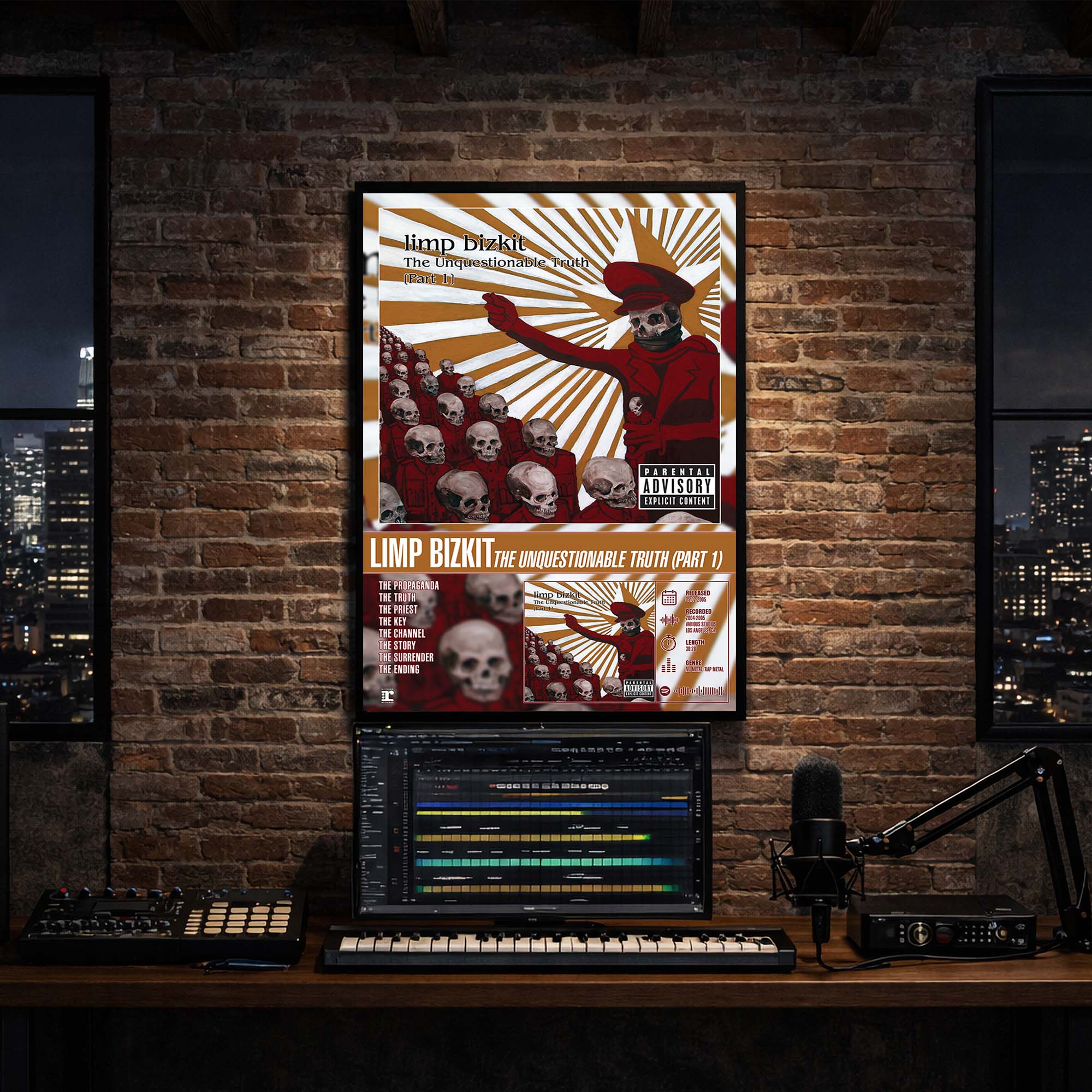 Limp Bizkit - The Unquestionable Truth Part 1 Album Poster Hanging in Music Studio Room Decor