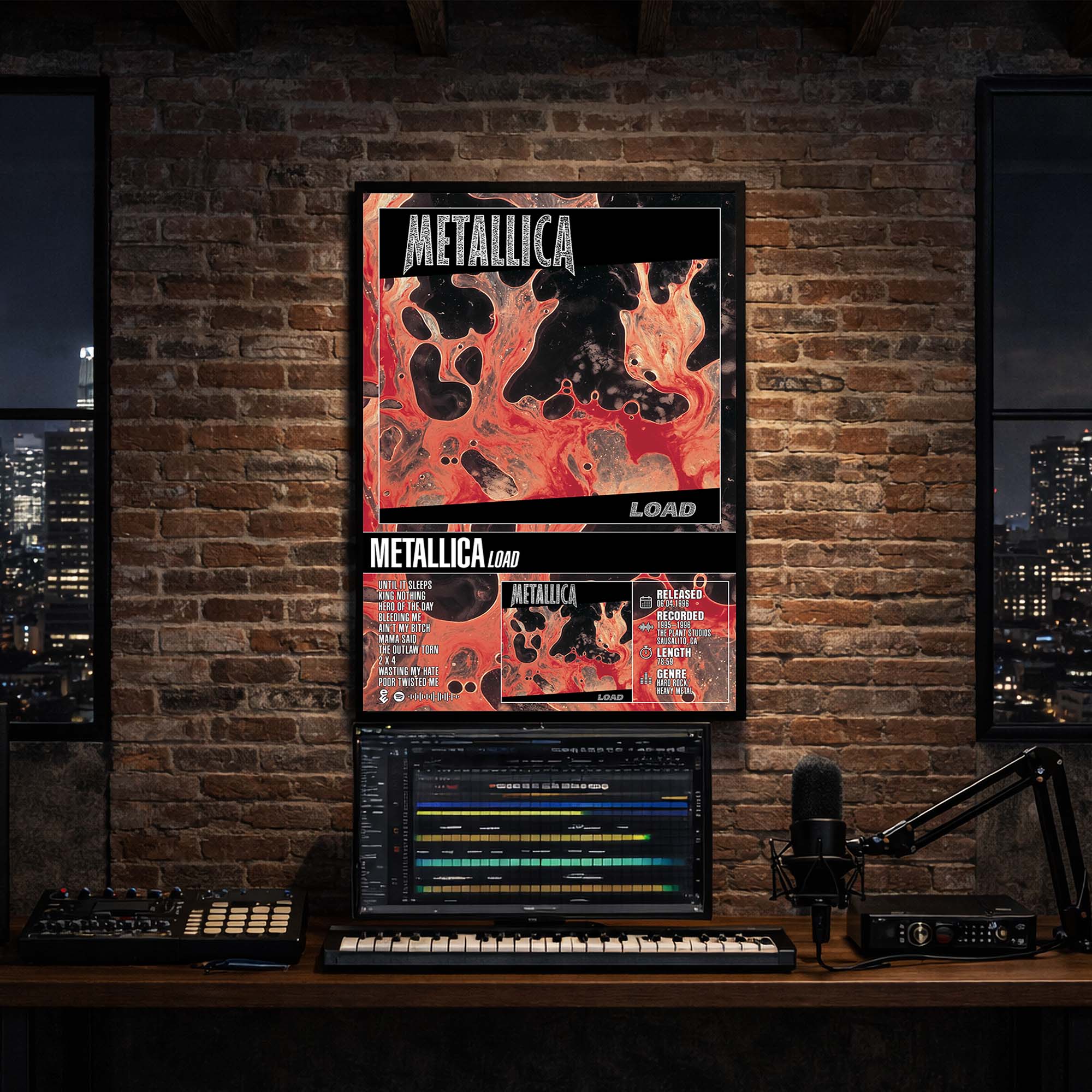 Metallica - Load Album Poster Hanging in Music Studio Room Decor