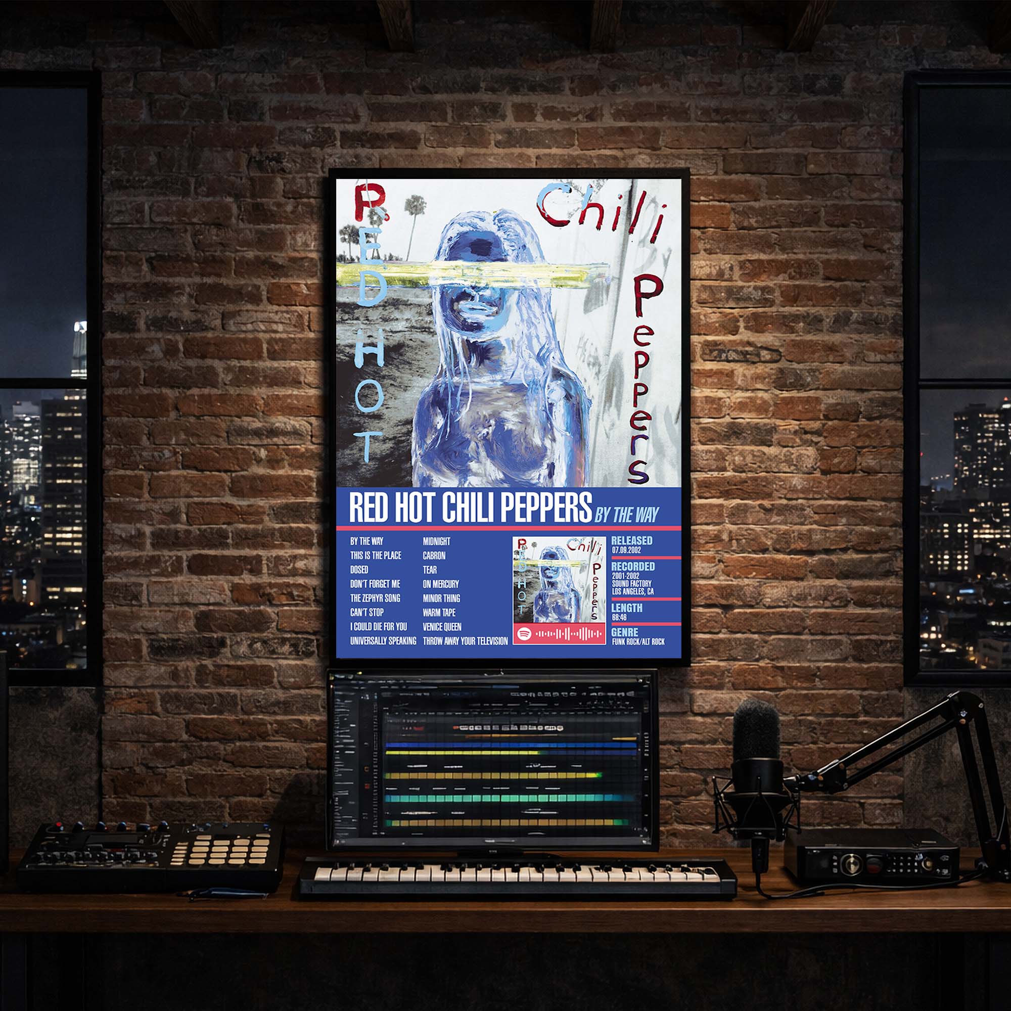 Red Hot Chili Peppers - By the Way Album Poster Hanging in Music Studio Room Decor
