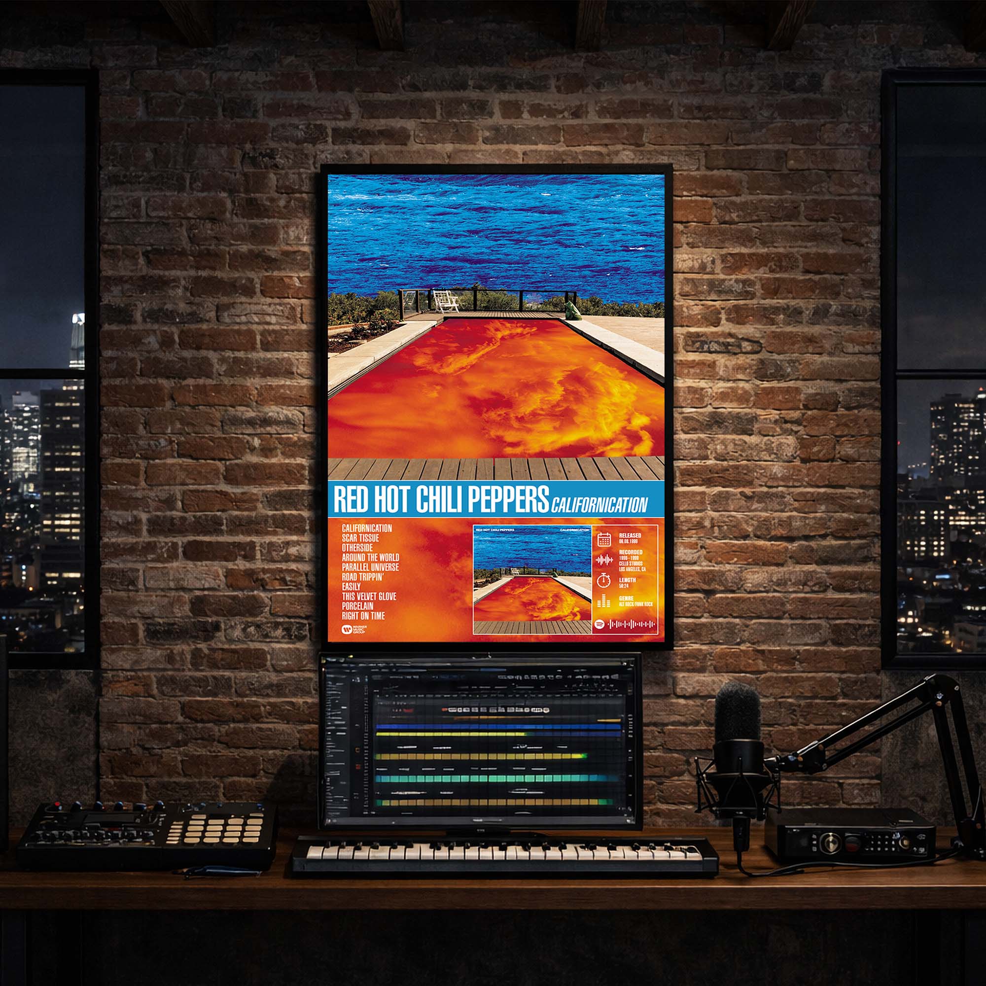 Red Hot Chili Peppers - Californication Album Poster Hanging in Music Studio Room Decor