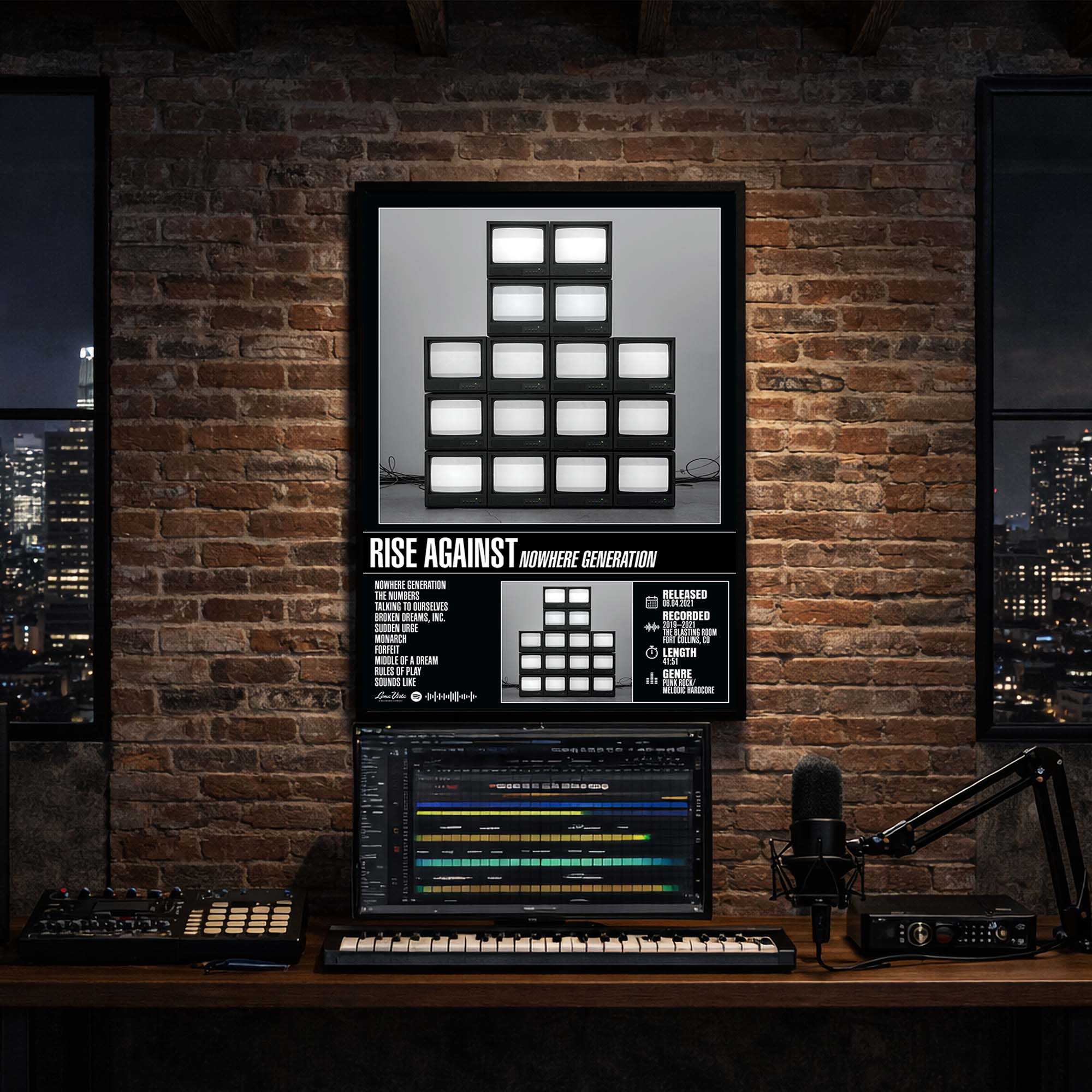 Rise Against - Nowhere Generation Album Poster Hanging in Music Studio Room Decor