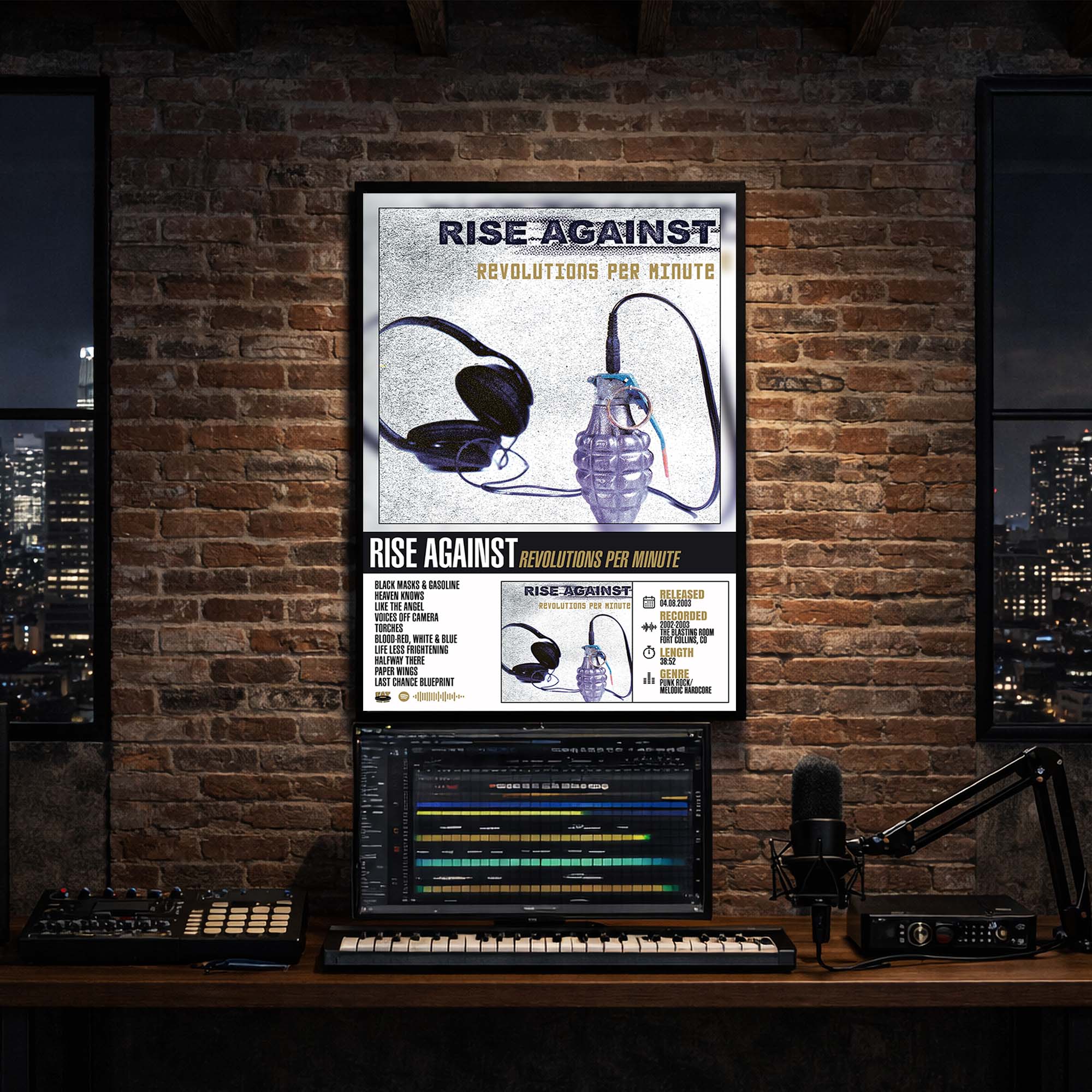 Rise Against - Revolutions per Minute Album Poster Hanging in Music Studio Room Decor