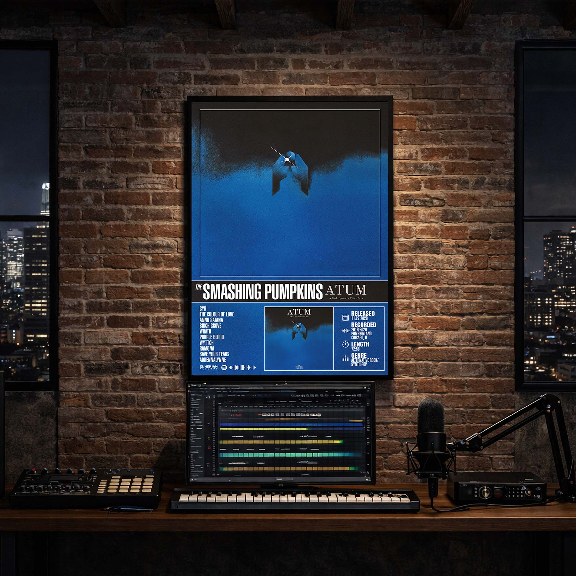 Smashing Pumpkins - ATUM Album Poster Hanging in Music Studio Room Decor 
