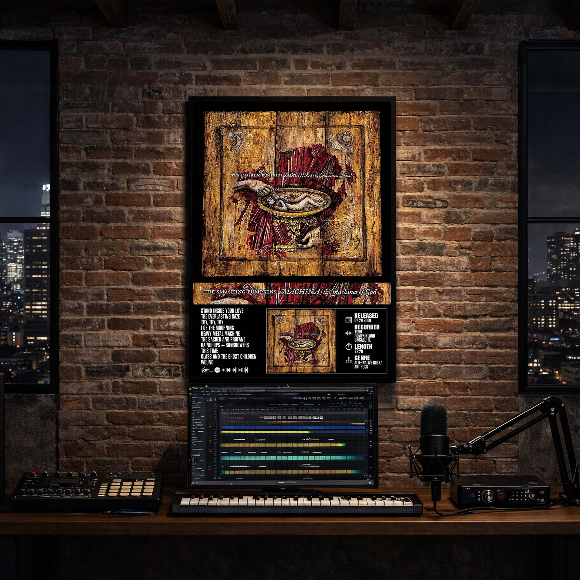 Smashing Pumpkins - Machina The Machines of God Album Poster Hanging in Music Studio Room Decor