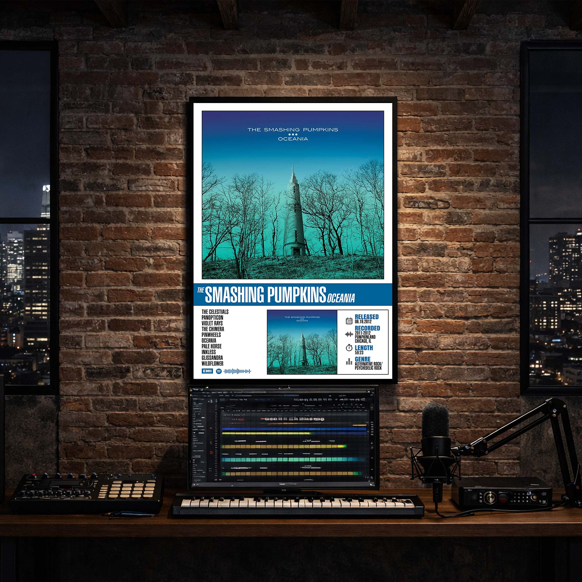 The Smashing Pumpkins - Oceania Album Poster Hanging in Music Studio Room Decor
