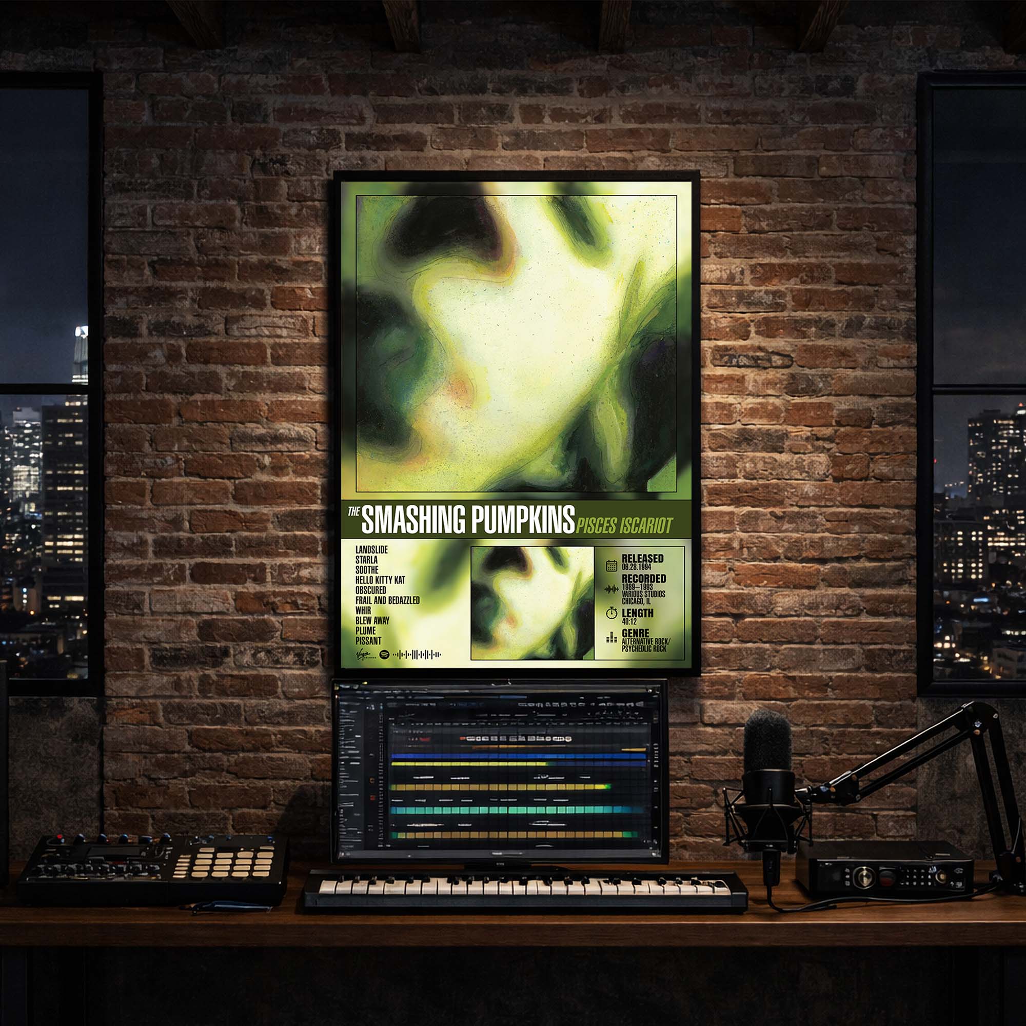 Smashing Pumpkins - Pisces Iscariot Album Poster Hanging in Music Studio Room Decor 