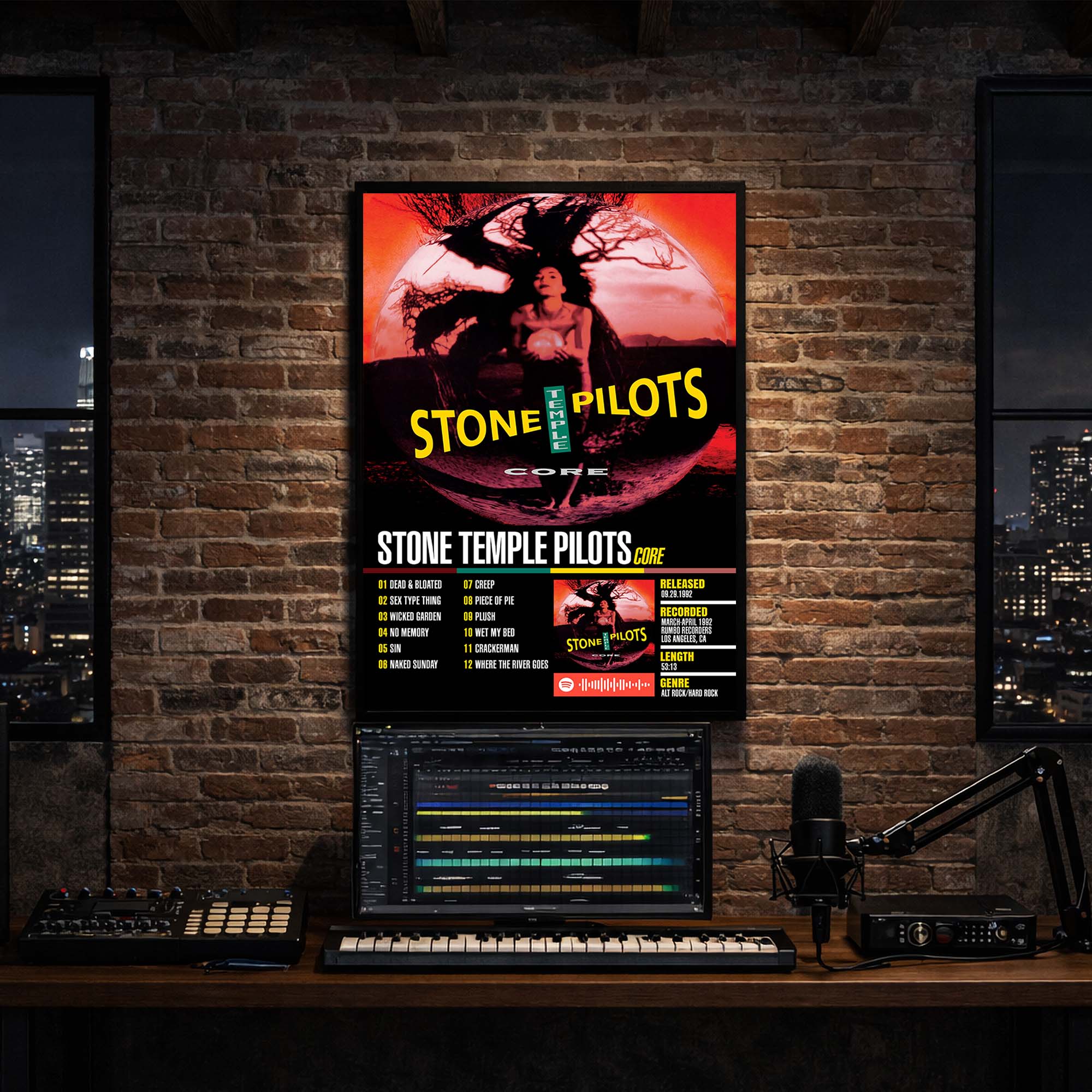 Stone Temple Pilots - Core Album Poster Hanging in Music Studio Room Decor
