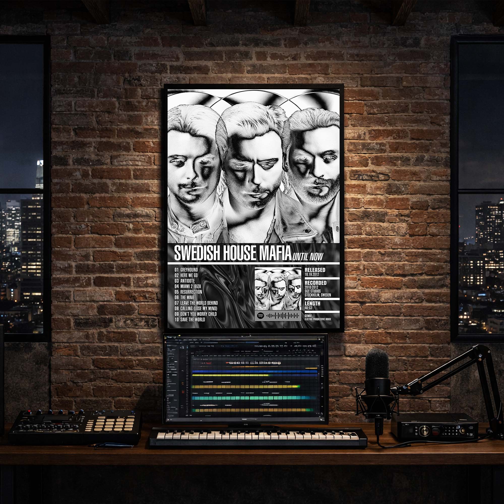 Swedish House Mafia - Until Now Album Poster Hanging in Music Studio Room Decor