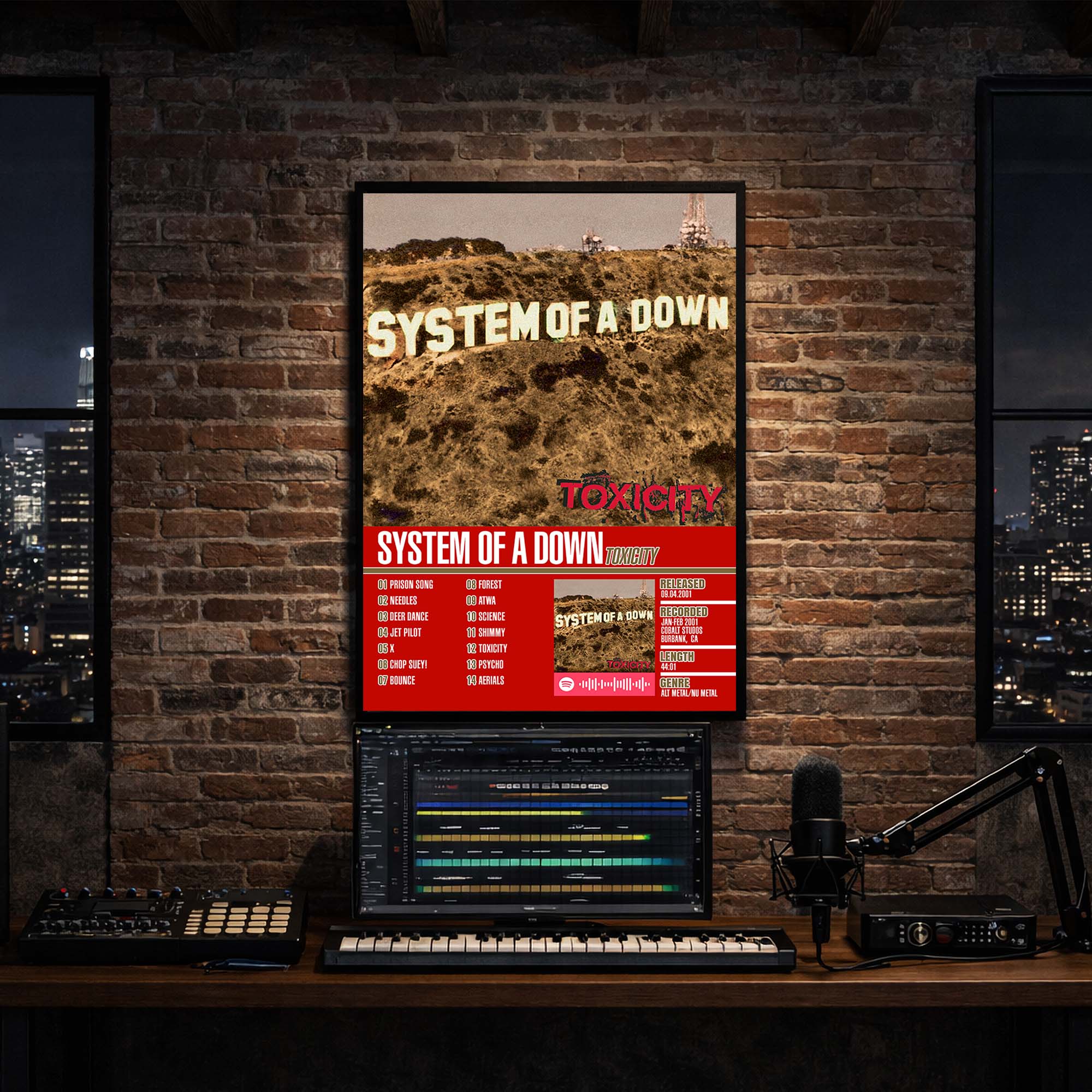 System of a Down - Toxicity Album Poster Hanging in Music Studio Room Decor