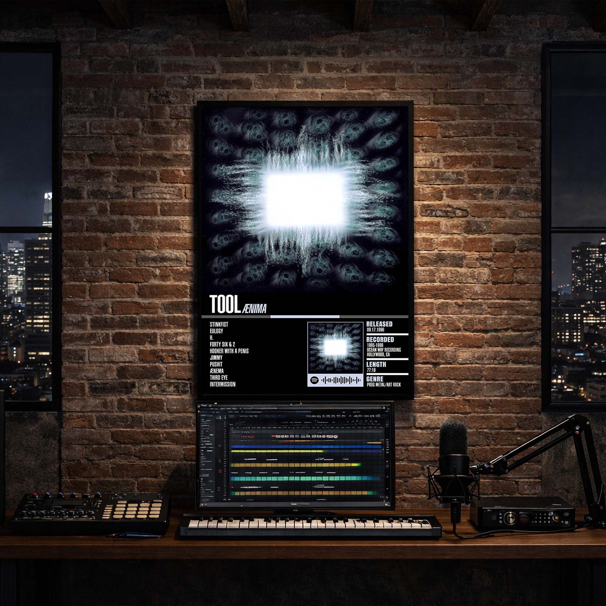 Tool - Aenima Album Poster Hanging in Music Studio Room Decor