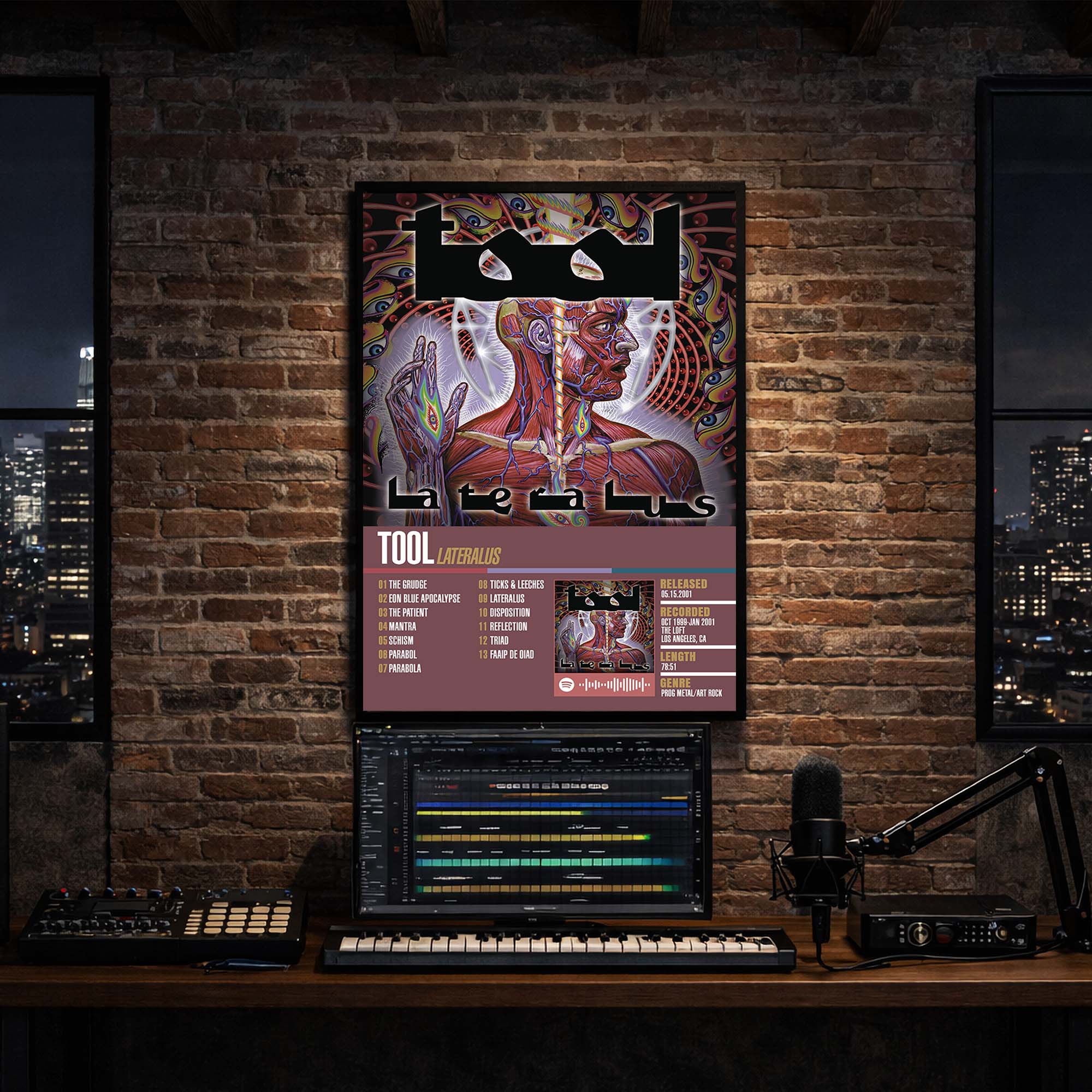 Tool - Lateralus Album Poster Hanging in Music Studio Room Decor