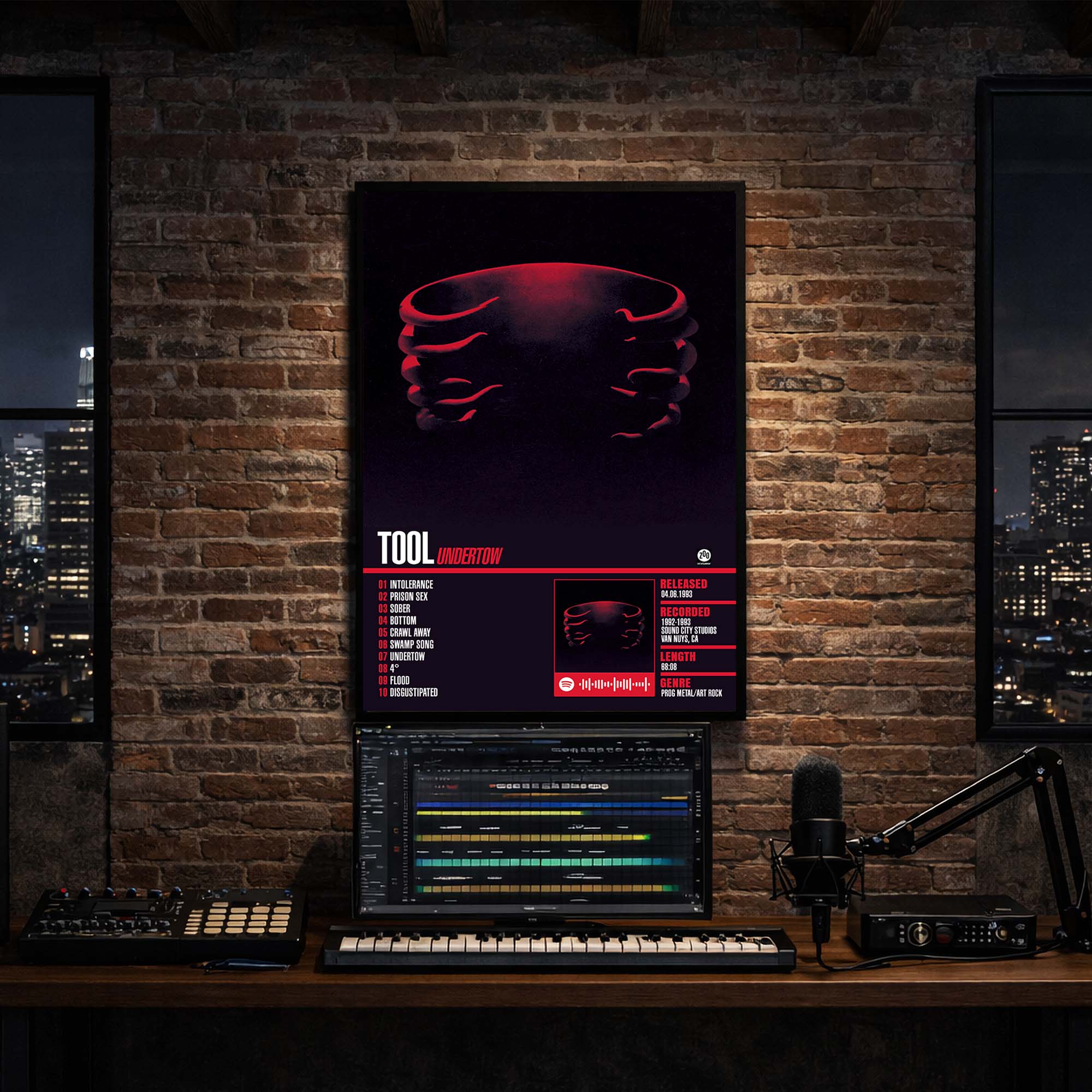 Tool - Undertow Album Poster Hanging in Music Studio Room Decor