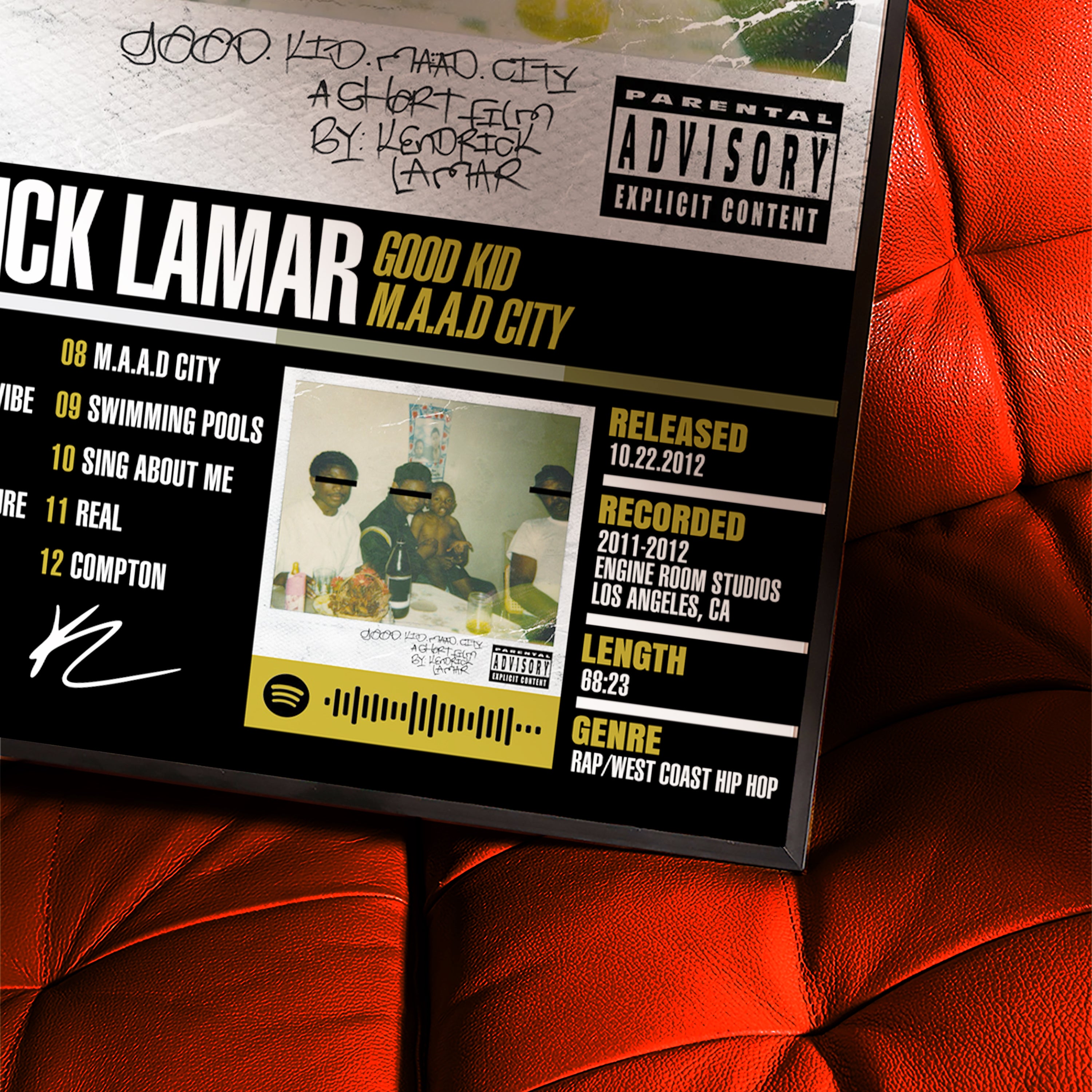 Kendrick Lamar – good kid, m.A.A.d city | Tracklist (2-Poster Set)